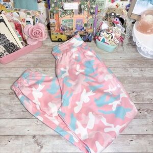 Pastel Pink & Blue Camo Sweatpants Joggers Camouflage Sz.S